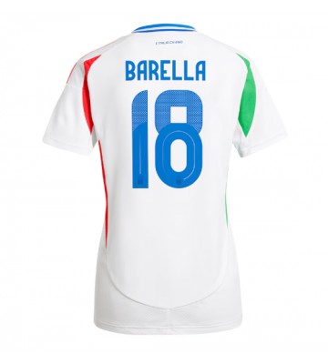 Italien Nicolo Barella #18 Udebanetrøje Dame EM 2024 Kort ærmer